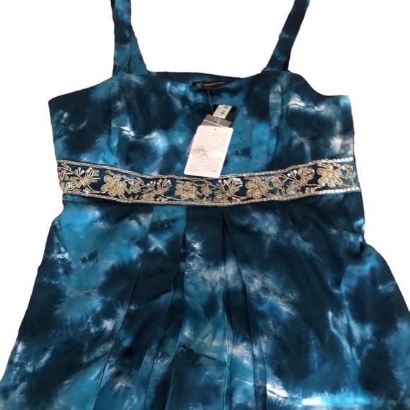 INC International Concepts size 14 blue silky embellished camisole - Picture 1 of 6